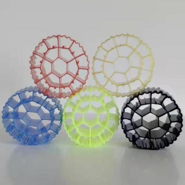 Materiale HDPE nero vergine MBBR Filtro di plastica per acquario 25 mm x 12 mm