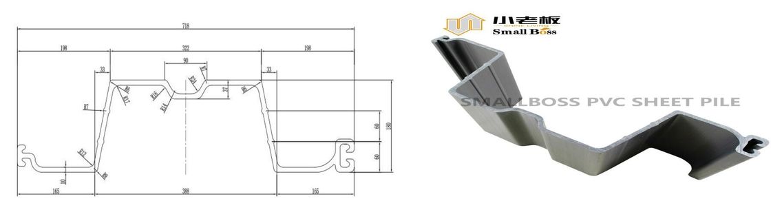 Piastra di plastica riciclata di PVC per la soluzione di controllo dell'acqua Colore grigio